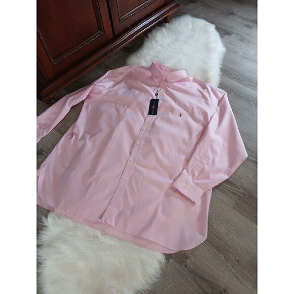 Ralph Lauren Men's Big & Tall Size 20 38/39 Long-Sleeve Easy Care Pink w/Logo - Picture 13 of 14